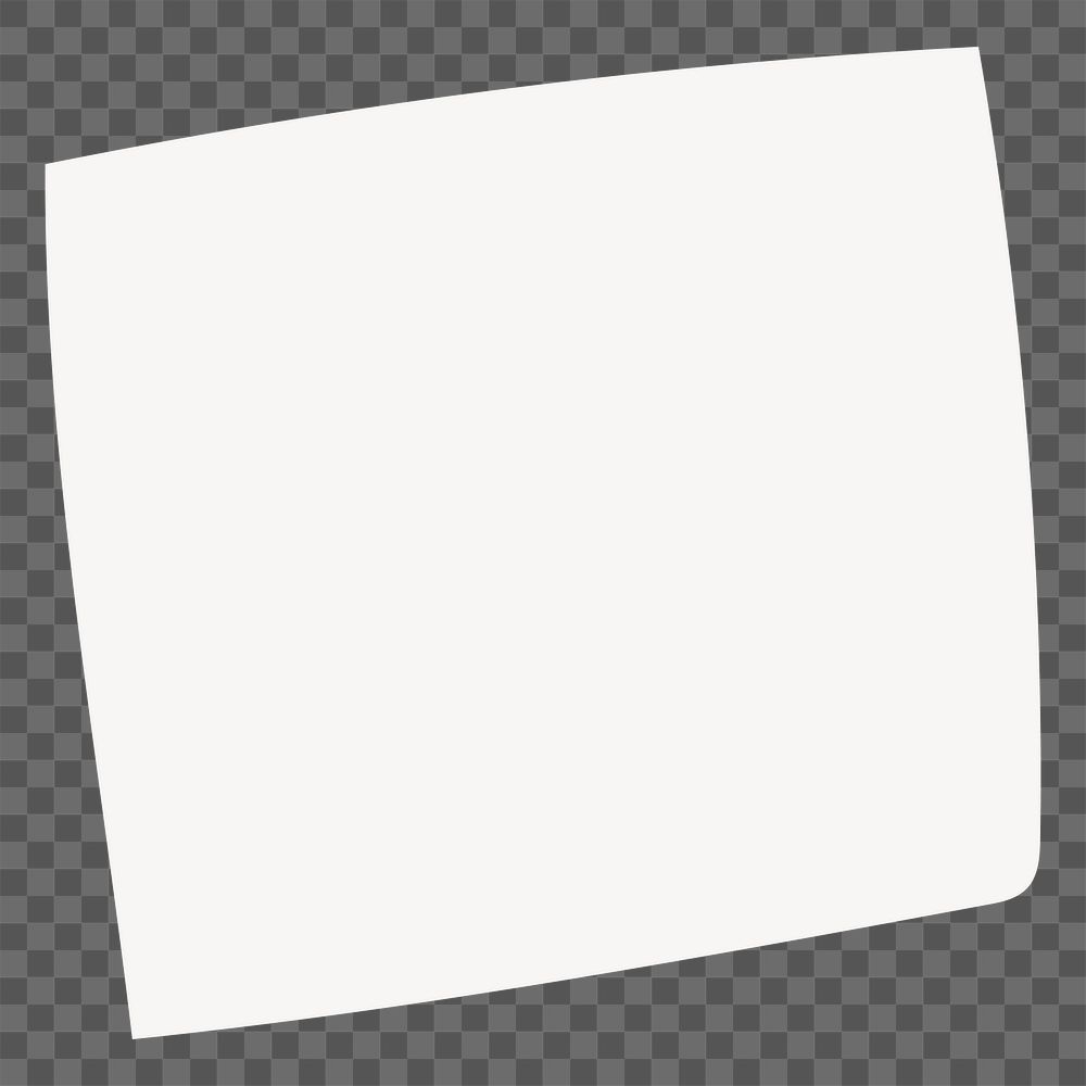 Off white png square sticker, transparent background