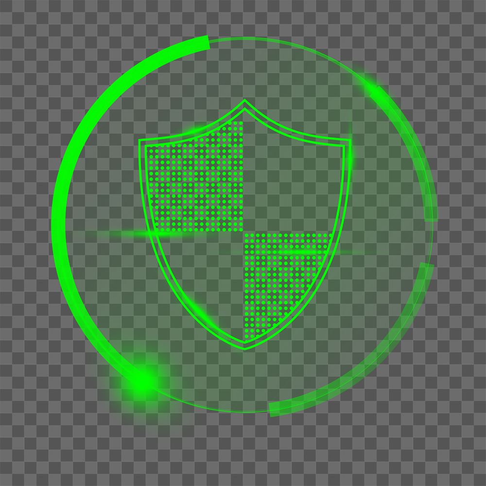 Cybersecurity shield png sticker, transparent background