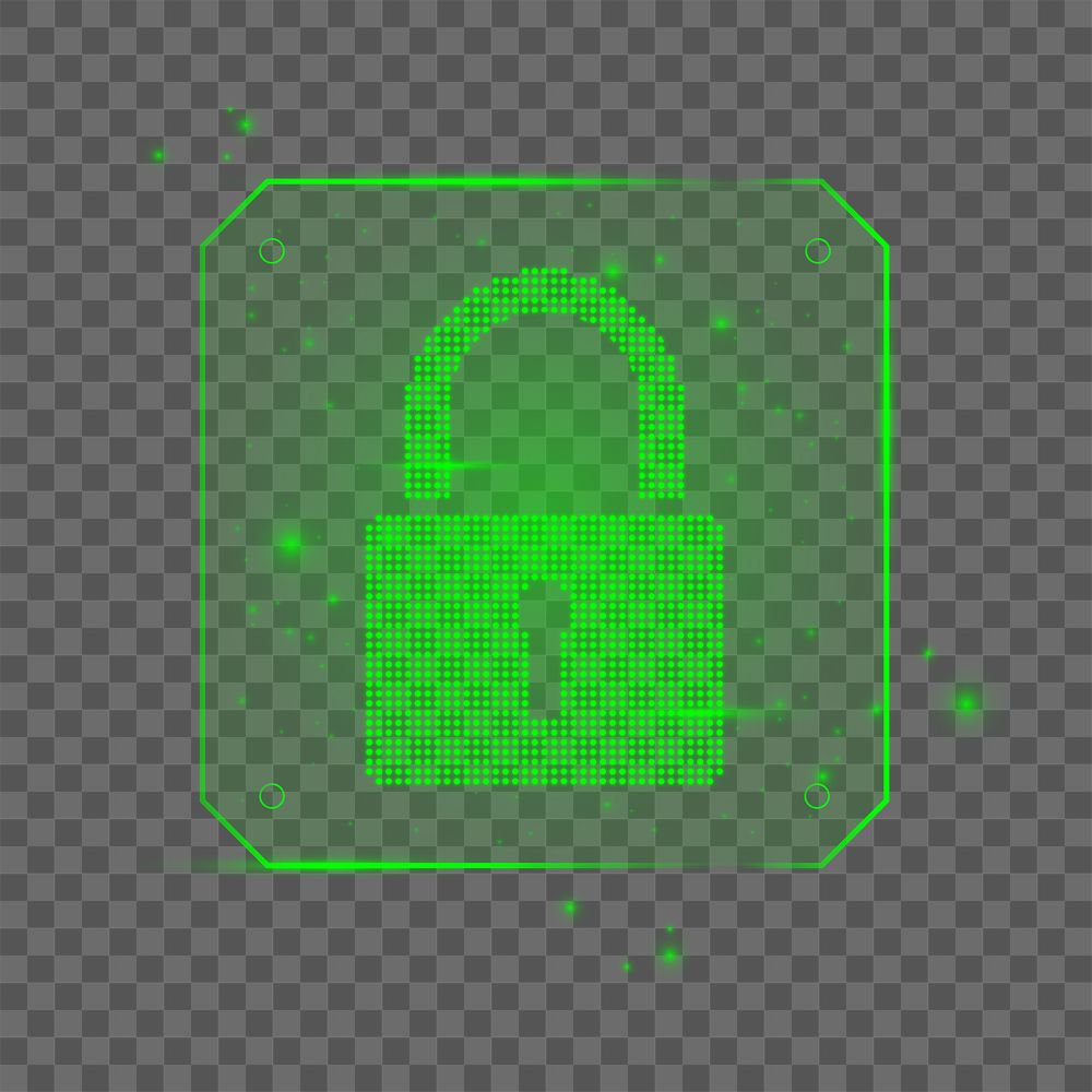 Cybersecurity lock png sticker, transparent background
