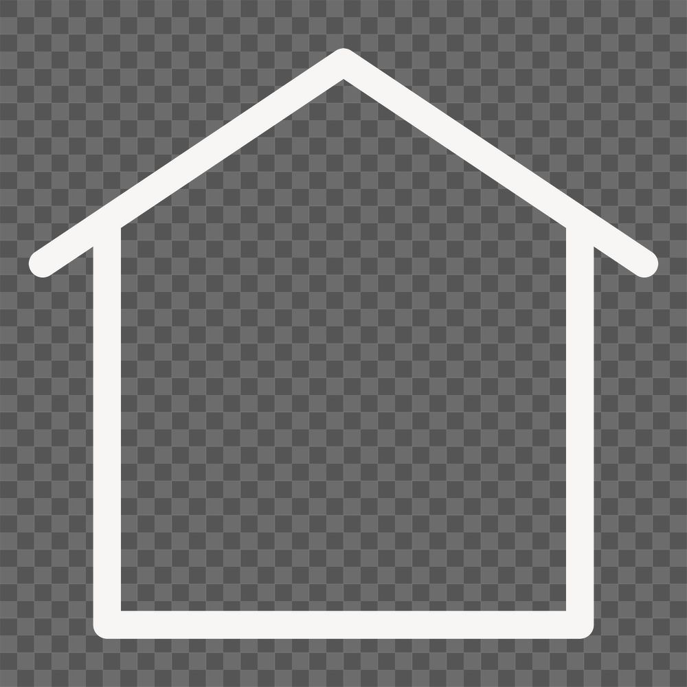 Home icon png sticker, line art graphic, transparent background
