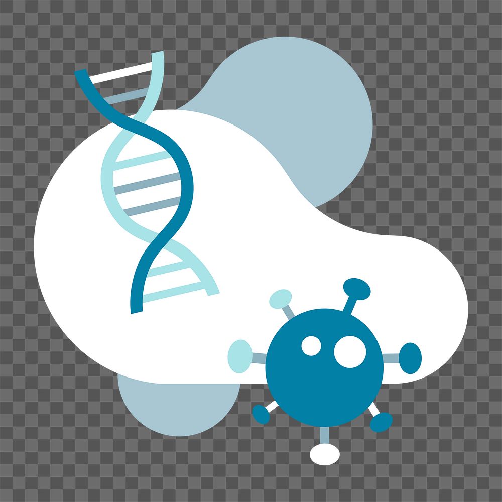 Covid 19 ultrastructure png sticker, DNA, transparent background