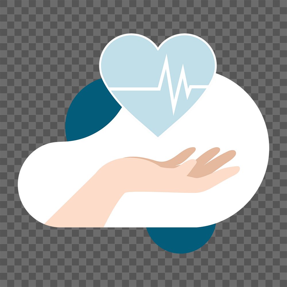 Hand presenting heart  png sticker, transparent background