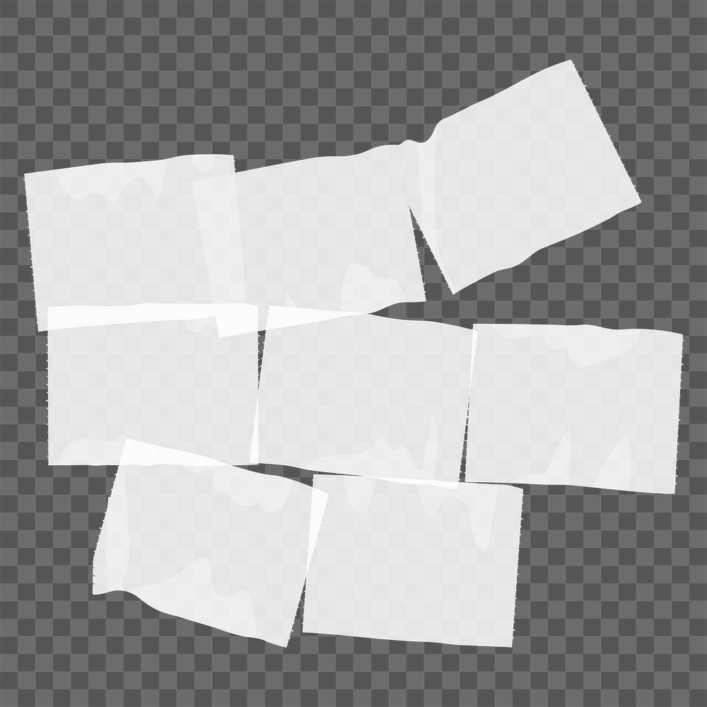 Png tissue paper sheets sticker, white design, transparent background