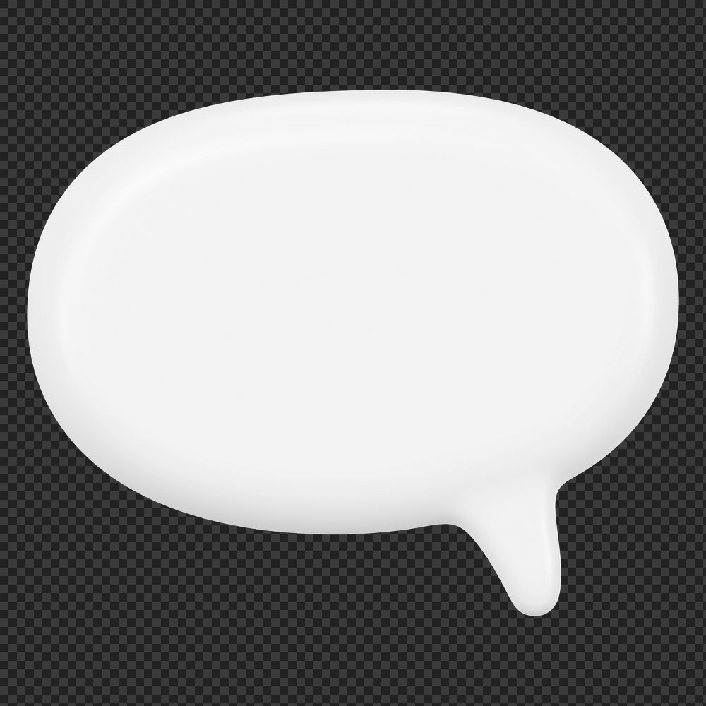 Speech bubble png sticker, 3D shape, marketing graphic on transparent background