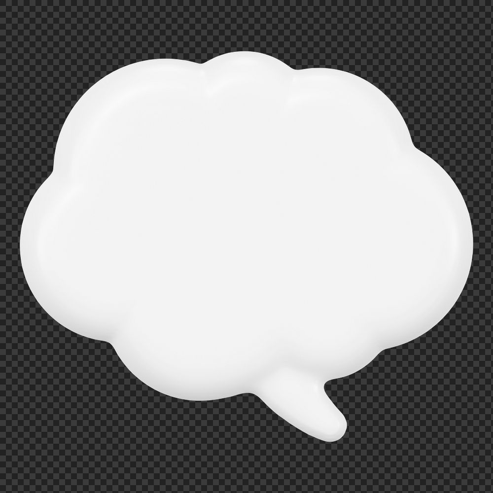 Speech bubble png sticker, 3D shape, marketing graphic on transparent background