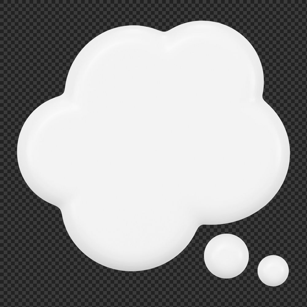 Thought bubble png 3D clipart, digital marketing graphic on transparent background