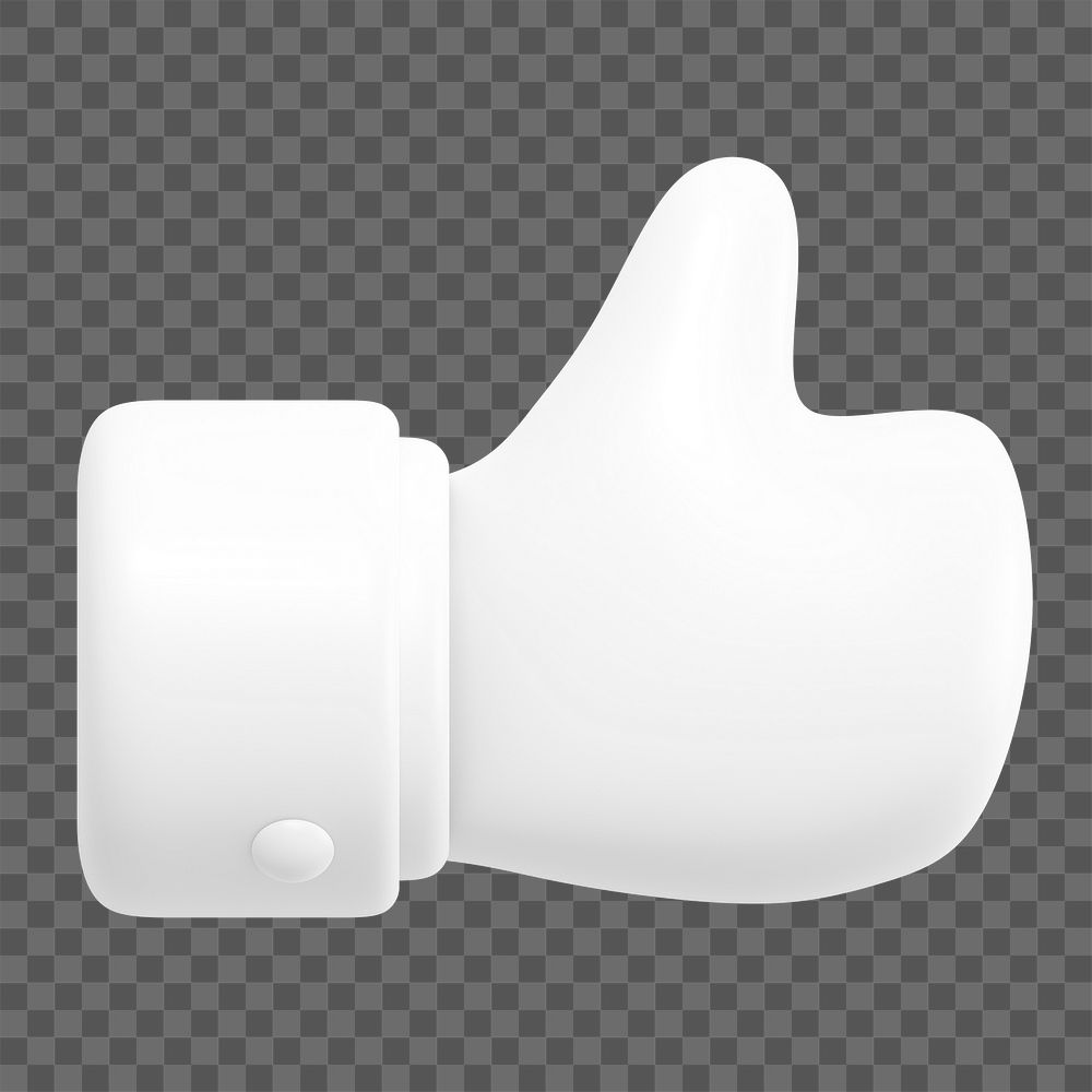 Thumbs up png icon sticker, 3D rendering, transparent background