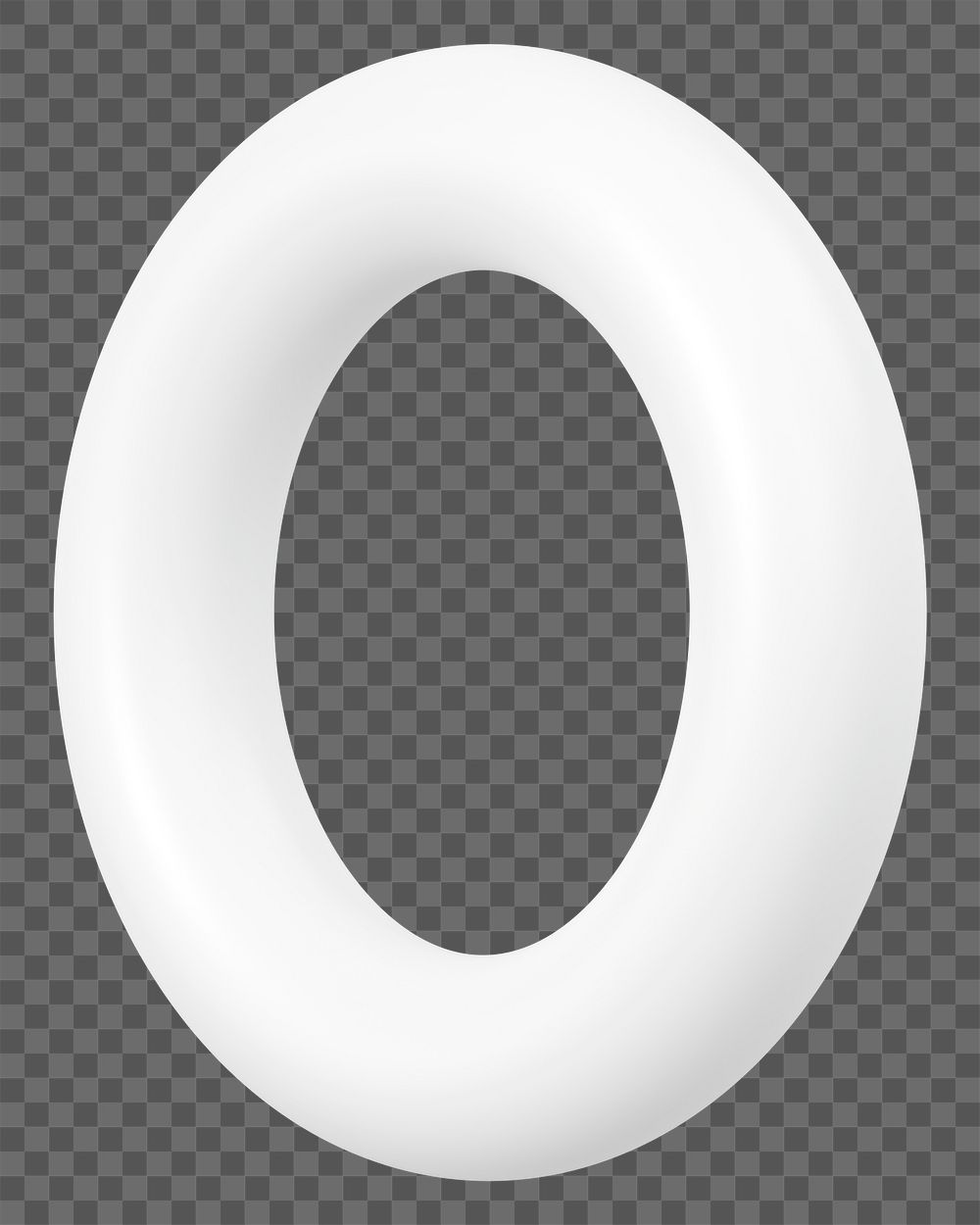 3D torus ring png white shape sticker, transparent background