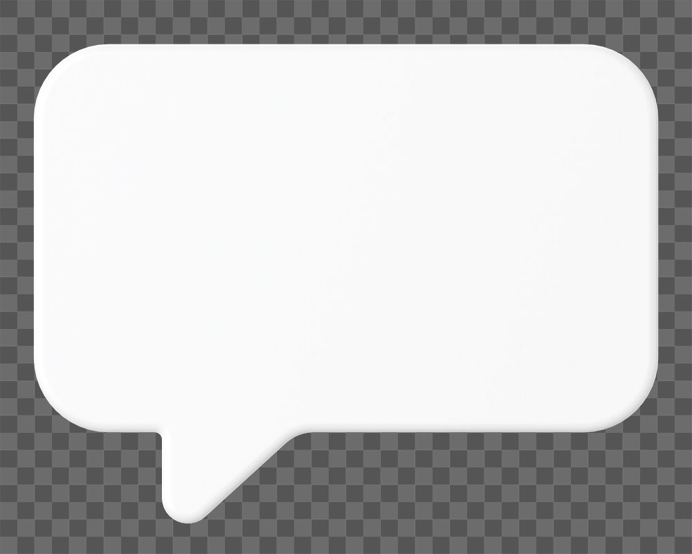 PNG 3D white speech bubble, communication clipart, transparent background
