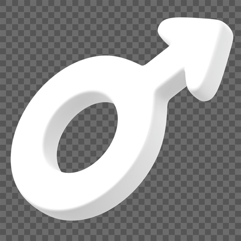 Man gender symbol png 3D sticker, transparent background 