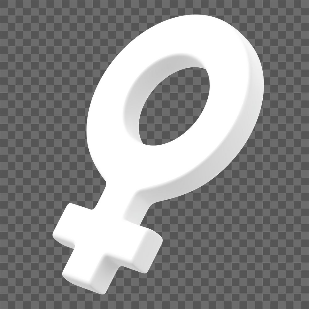 Female gender symbol png 3D sticker, transparent background 