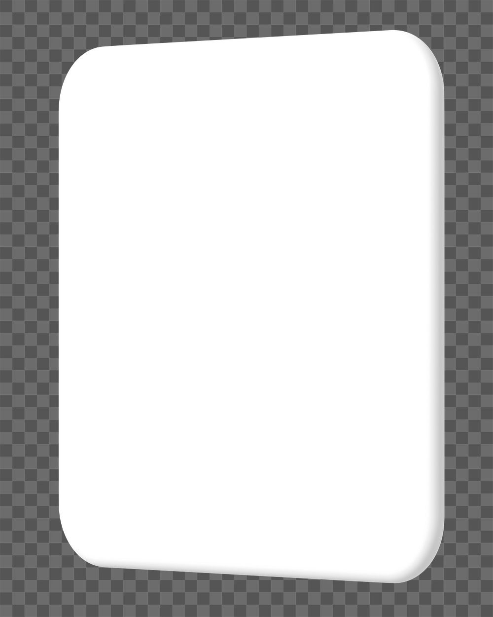 3D white badge png square clipart, transparent background