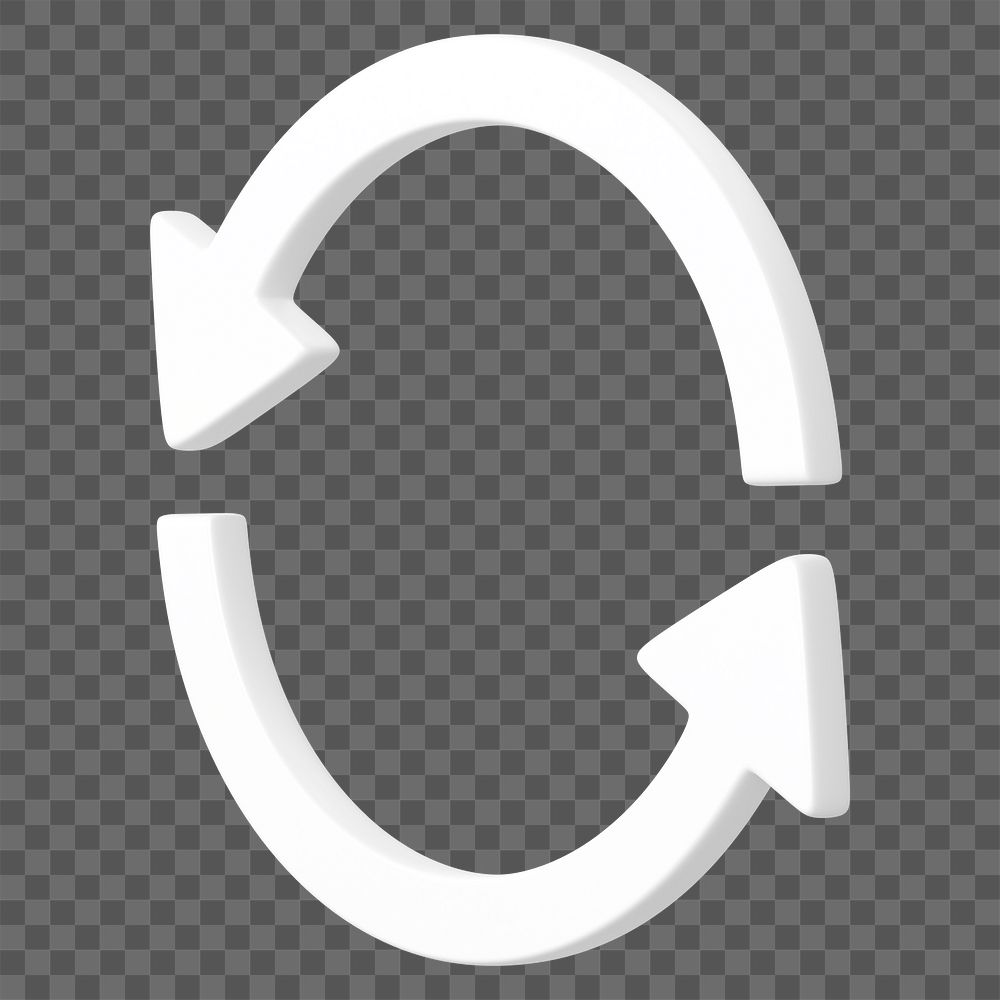 Minimal refresh symbol png 3D sticker, transparent background 