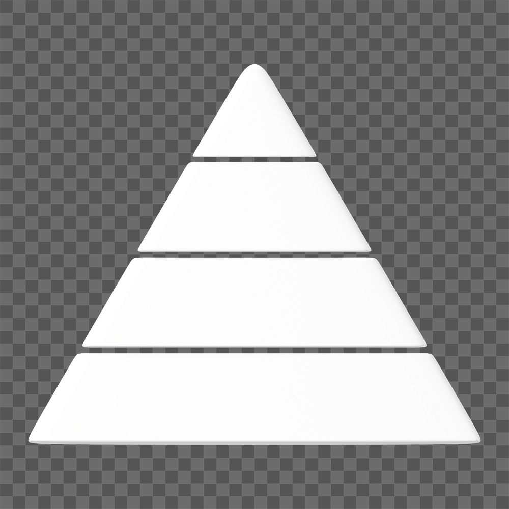 3D white hierarchy png triangle clipart, transparent background