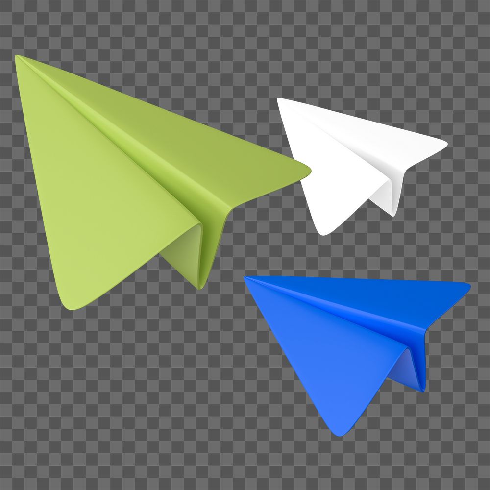 Paper planes png sticker, 3D business illustration, transparent background 