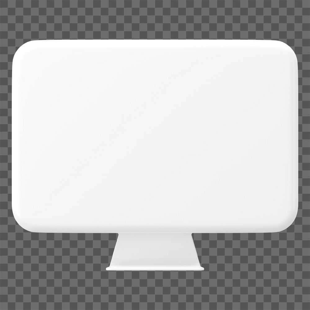 Minimal 3d computer png sticker, transparent background