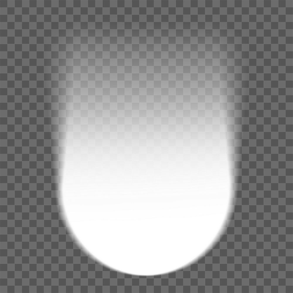 White gradient light png sticker, shape element, transparent background