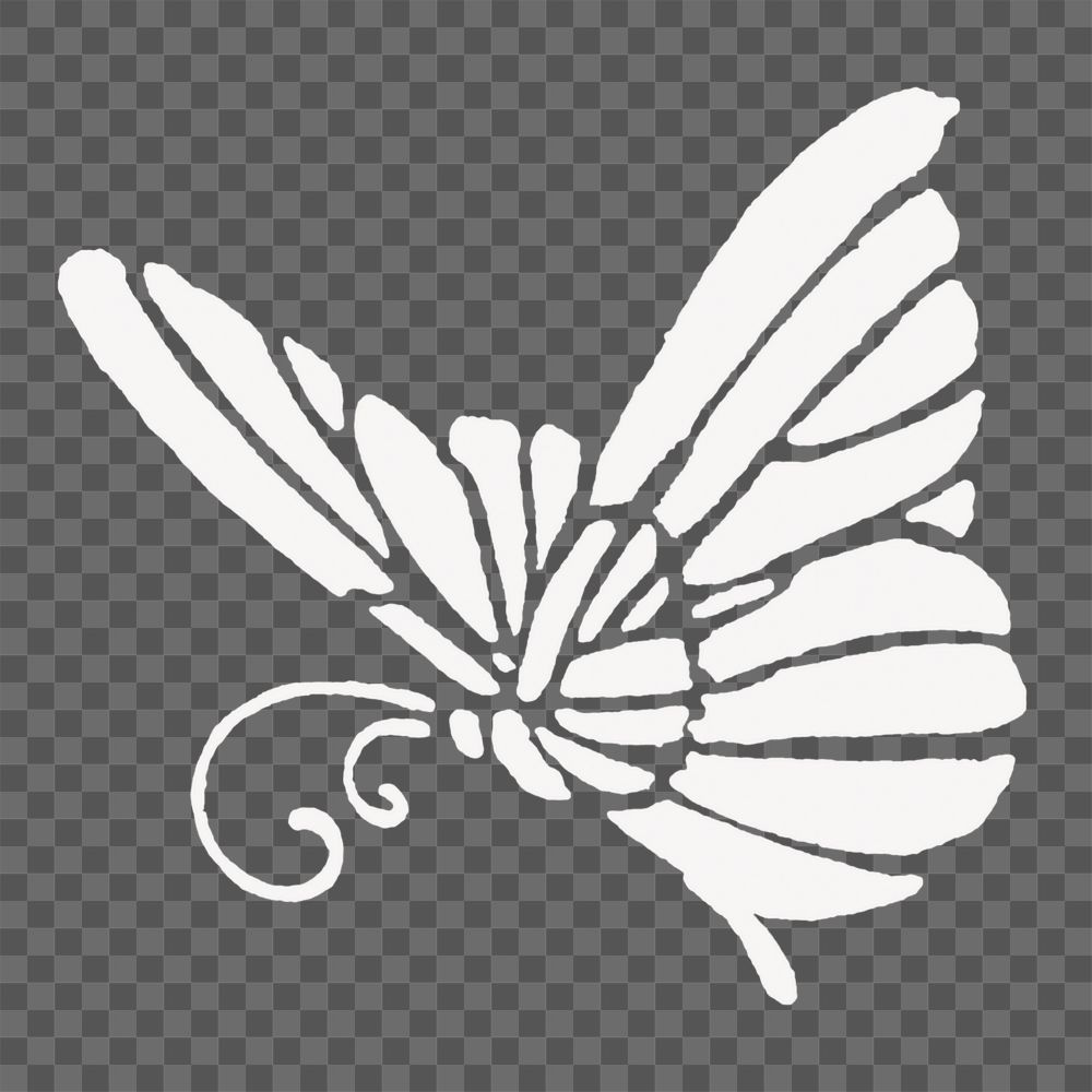 White butterfly png vintage animal sticker, transparent background, remixed by rawpixel