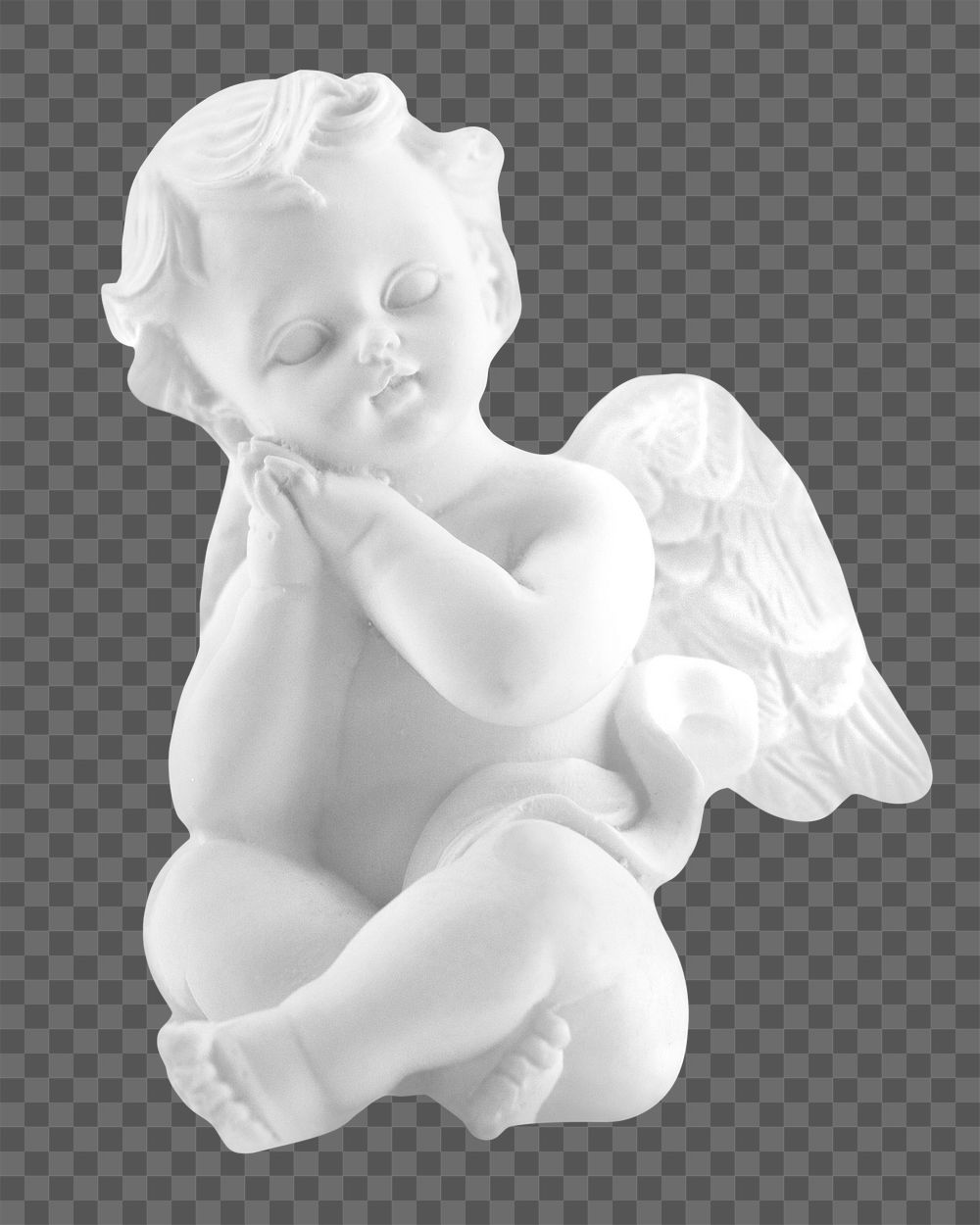 Cherub statue png sticker, transparent background 