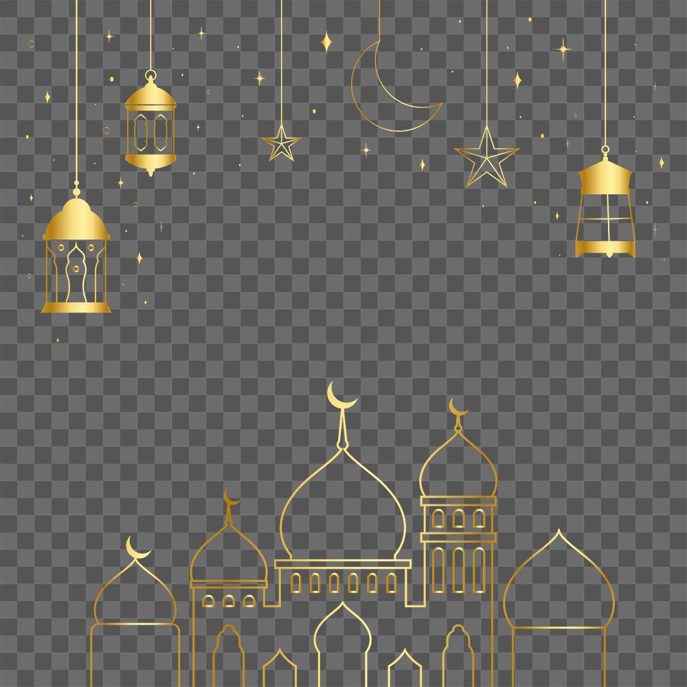 Ramadan png border frame, transparent background