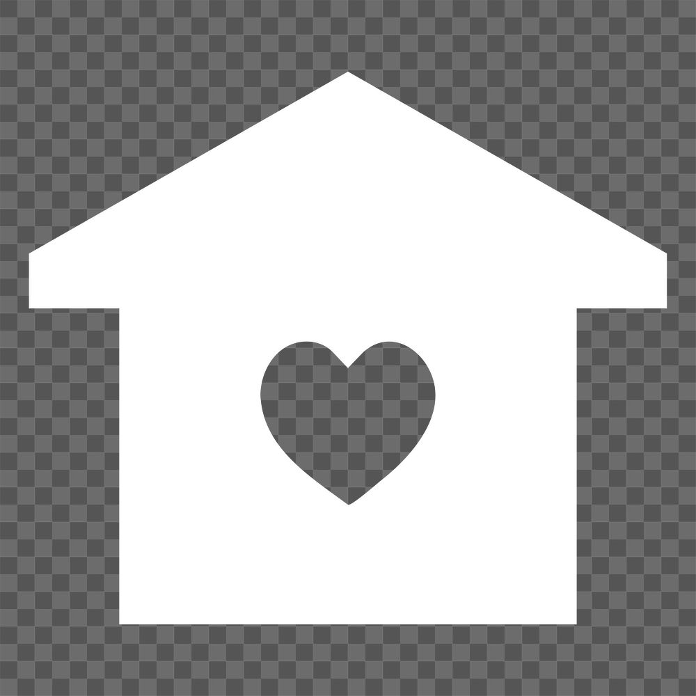 Home icon png sticker, heart, healthcare graphic, transparent background