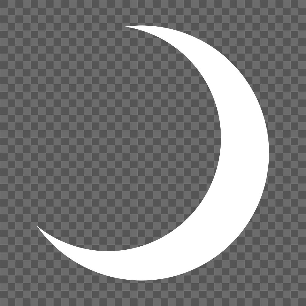 Crescent moon png white sticker, transparent background