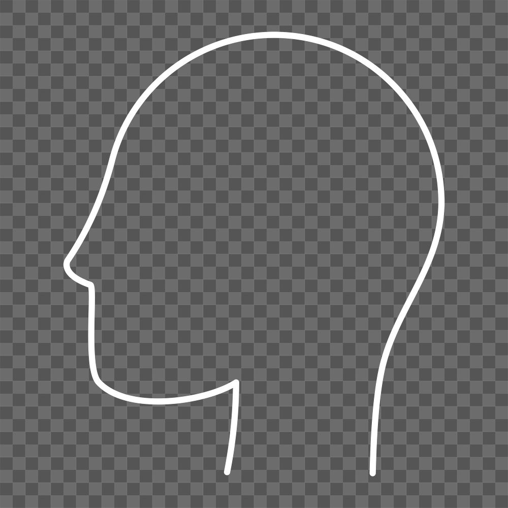 Human avatar icon png sticker,  line art graphic, transparent background