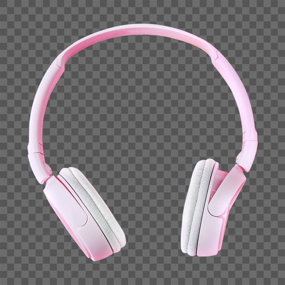 Pink headphone png, transparent background