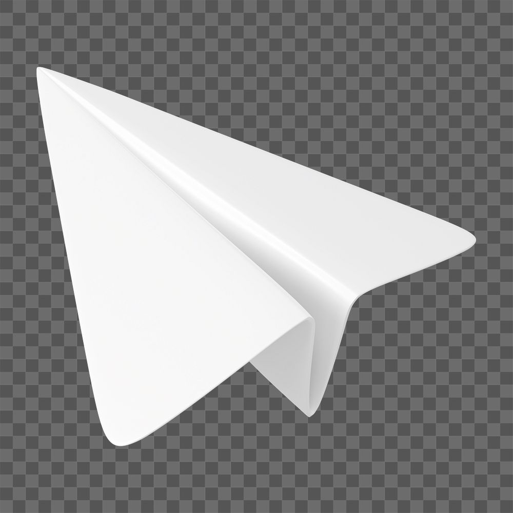 White paper plane png element, 3d clipart, business graphic on transparent background