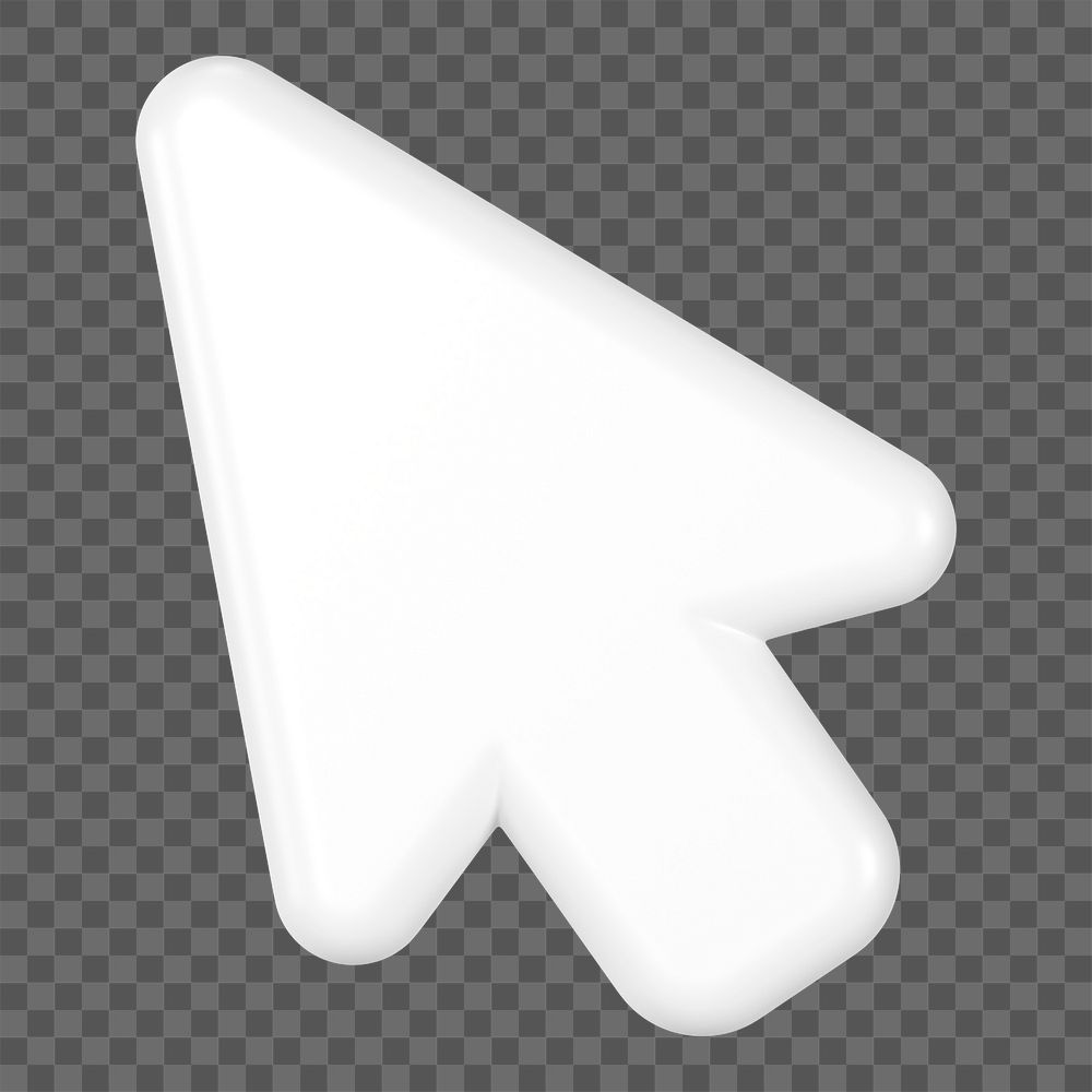 3D arrow png cursor clipart, UI indicator symbol