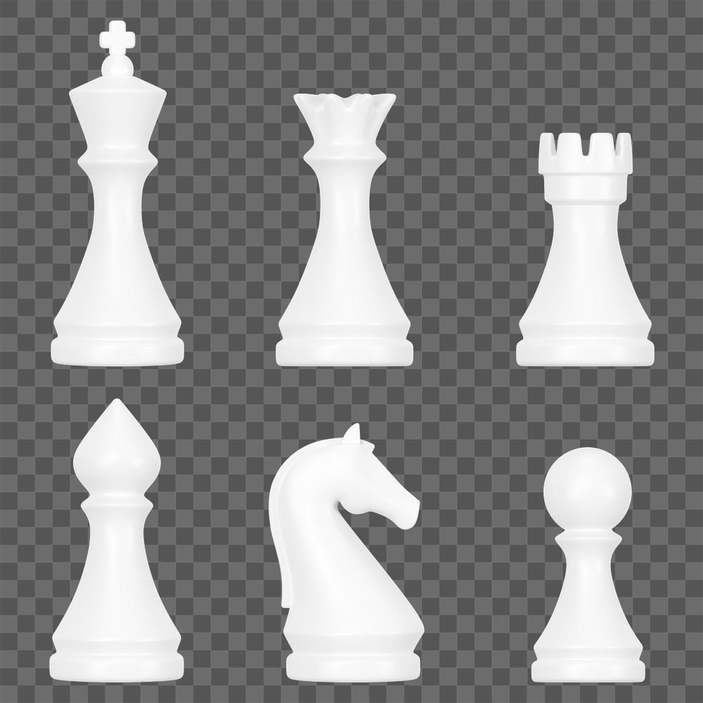 Premium PSD  Chess board on transparent background 3d rendering