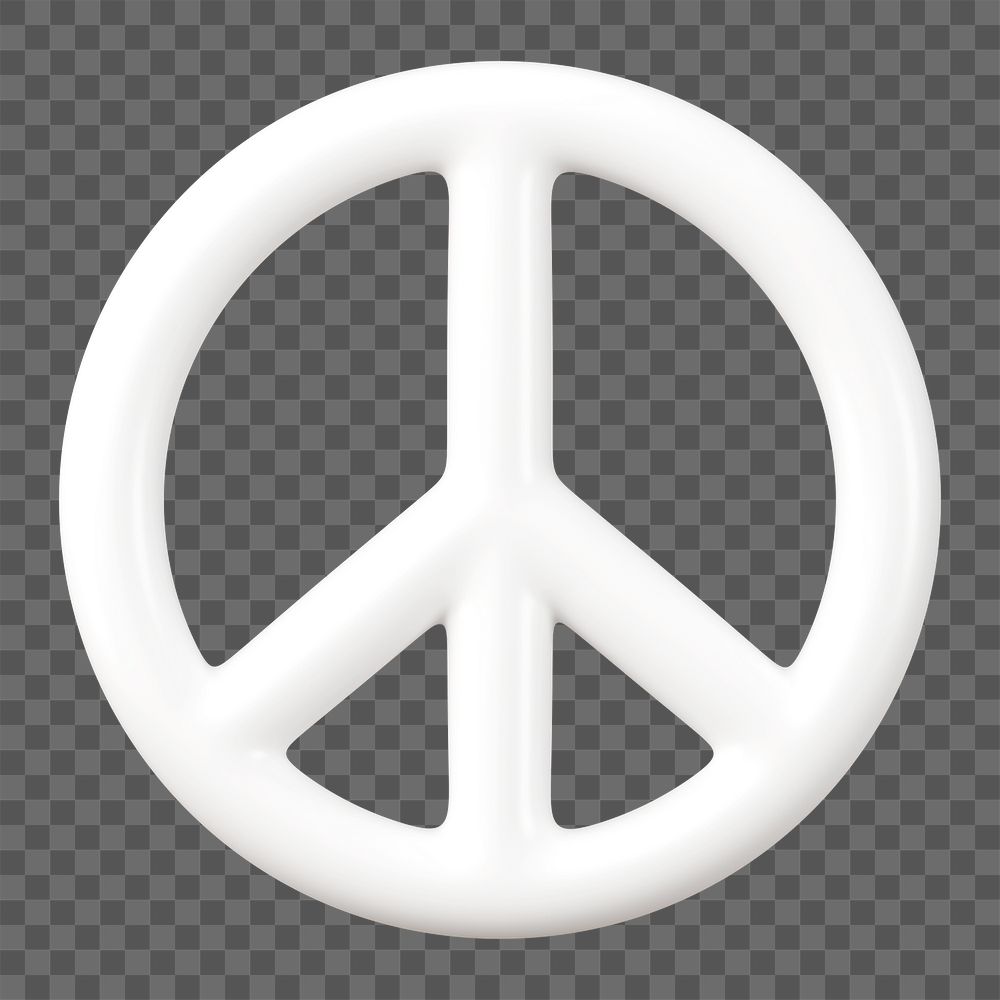 Peace icon  png sticker, 3D minimal illustration, transparent background