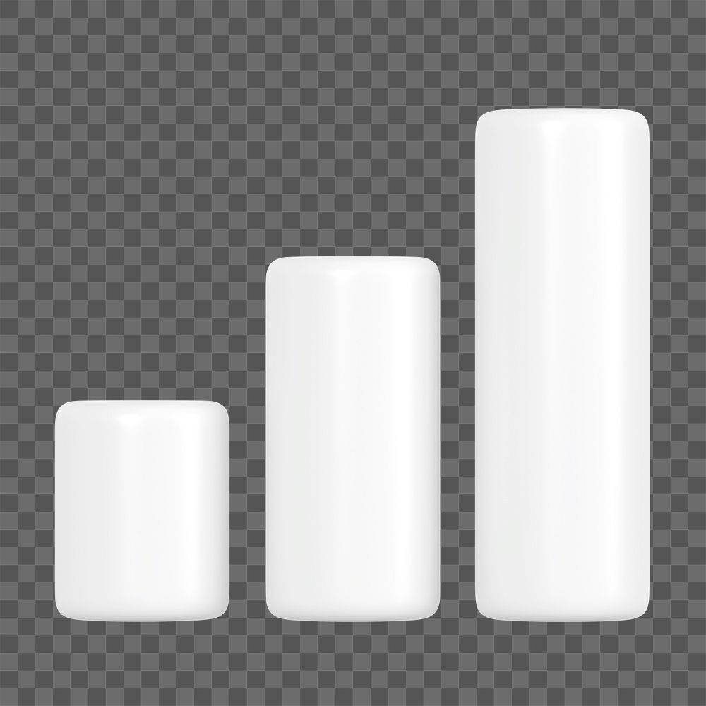 Pillar bar graph png 3D rendered sticker, transparent background