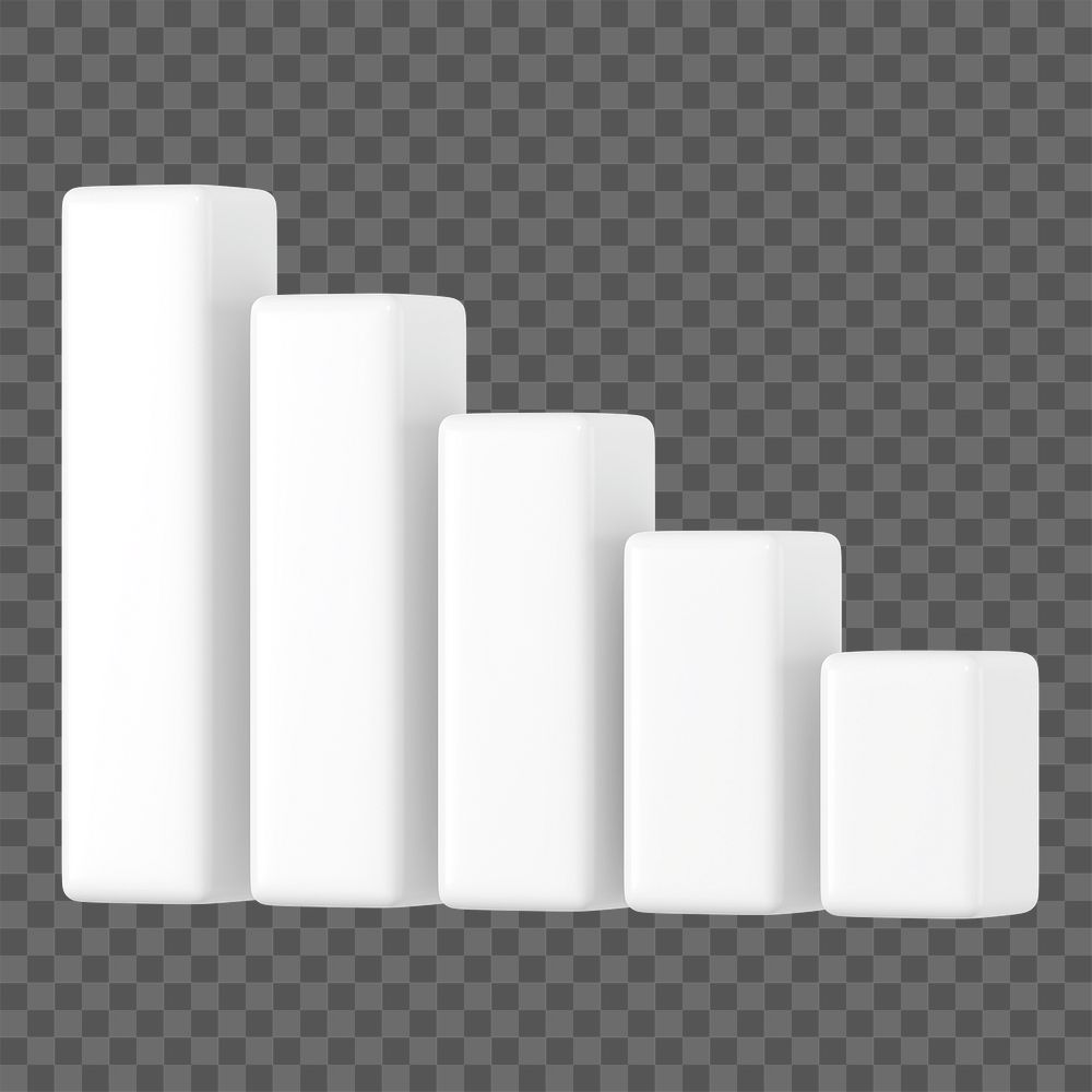 Simple bar graph png 3D rendered sticker, transparent background