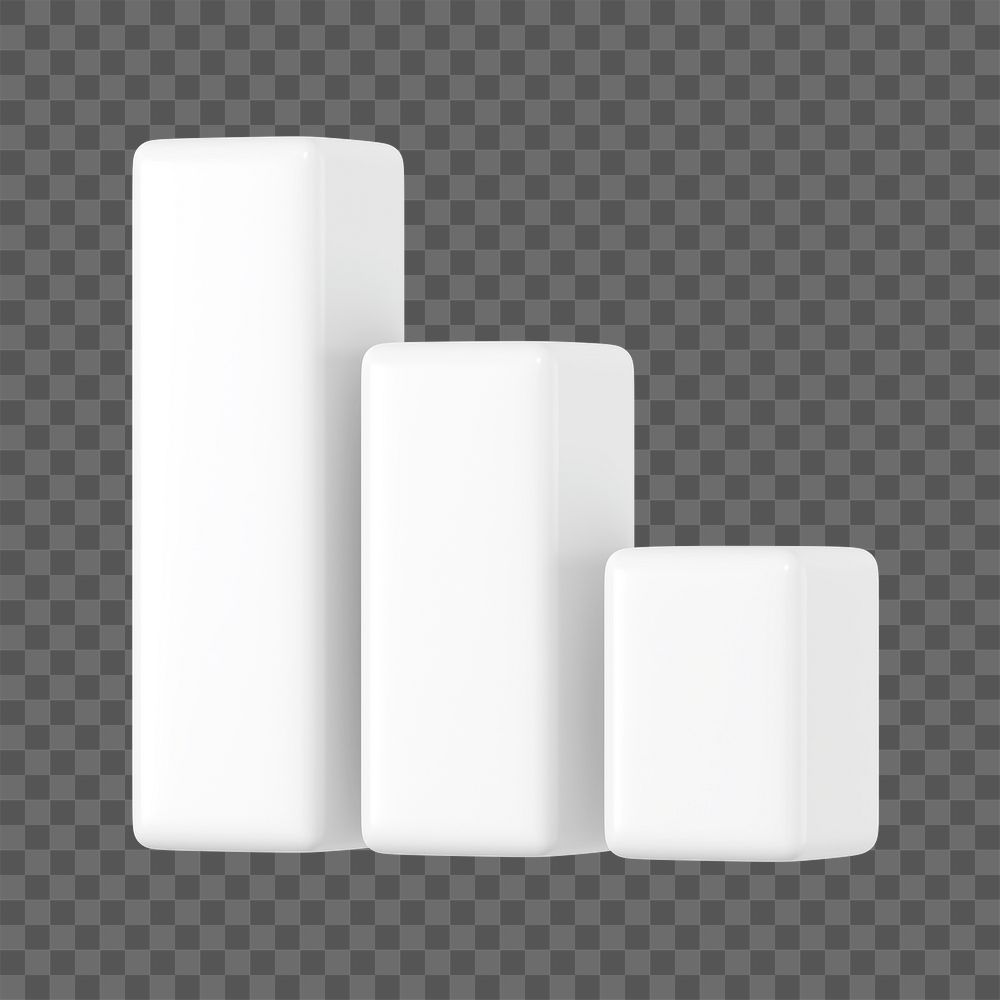 Simple bar graph png 3D rendered sticker, transparent background