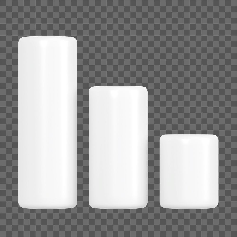 Pillar bar graph png 3D rendered sticker, transparent background