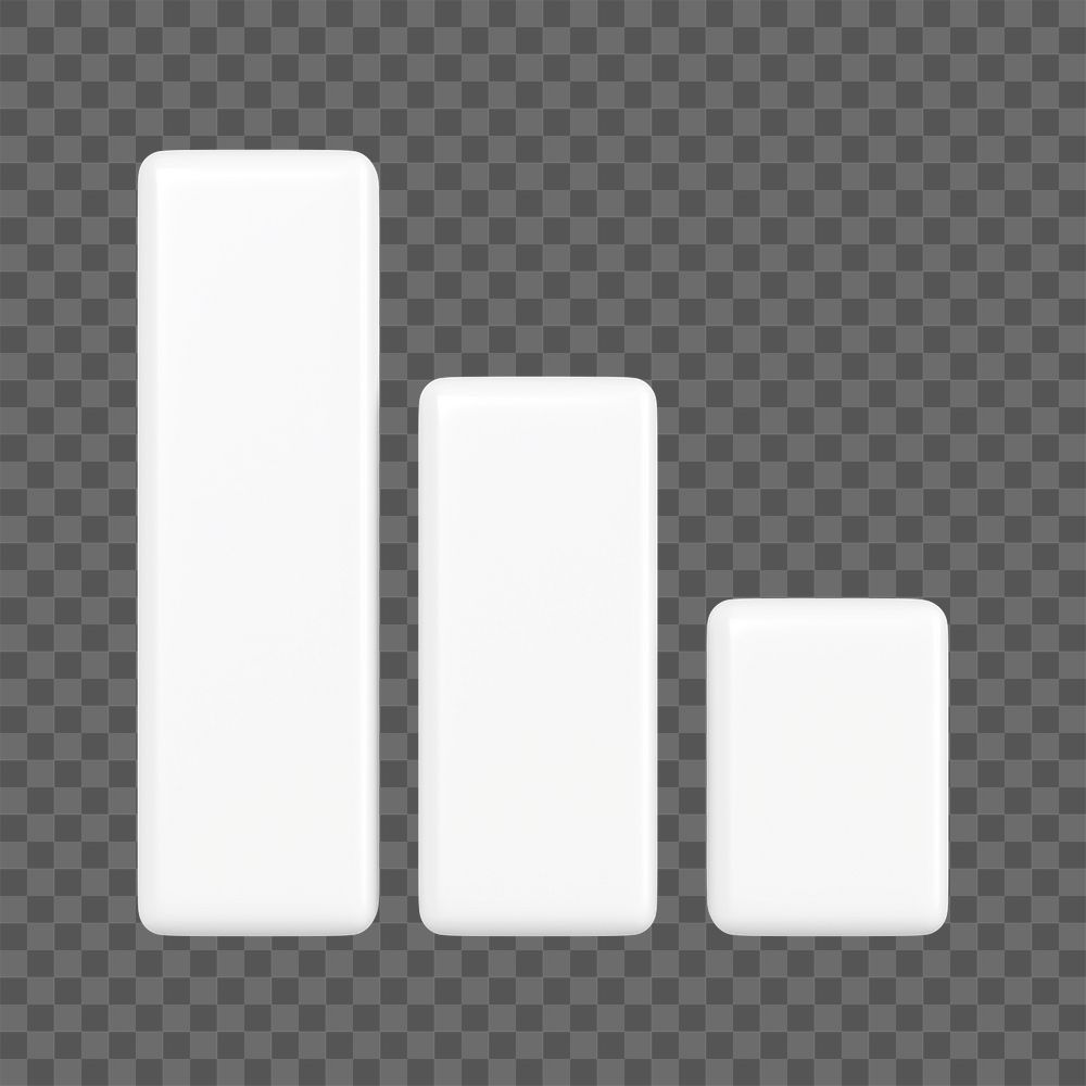 Minimal bar graph png 3D rendered sticker, transparent background