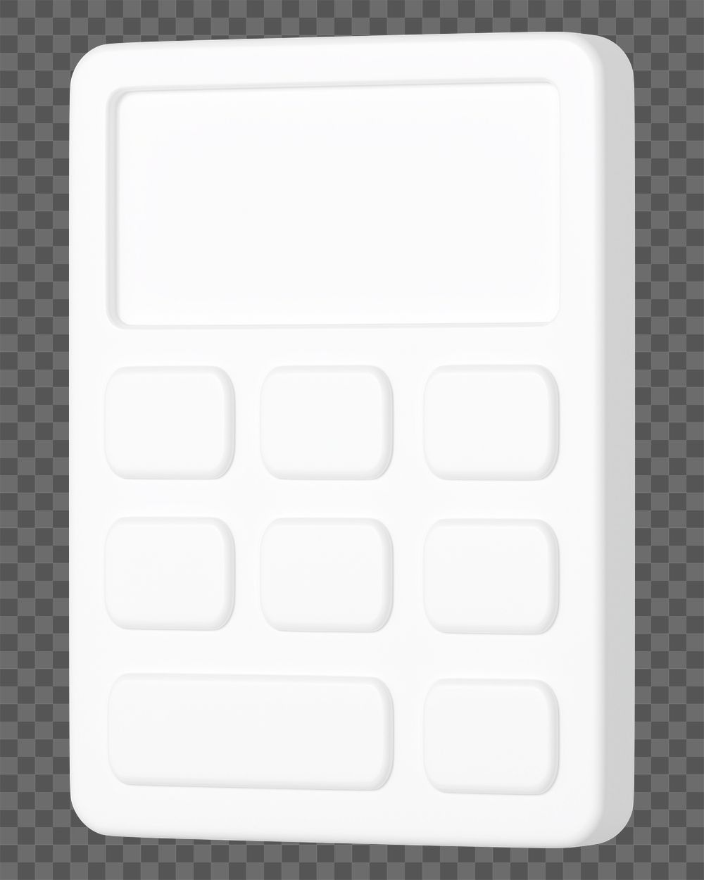 White minimal calculator png 3D business icon sticker, transparent background