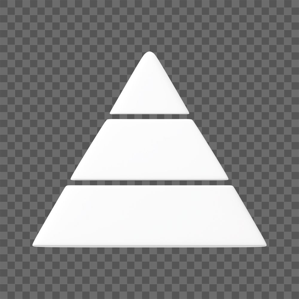 White pyramid graph png 3D shape sticker, transparent background