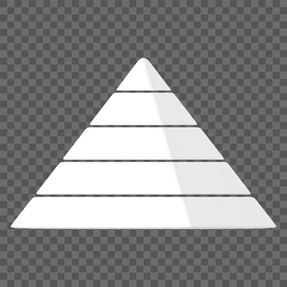 Pyramid chart graph png 3D shape sticker, transparent background