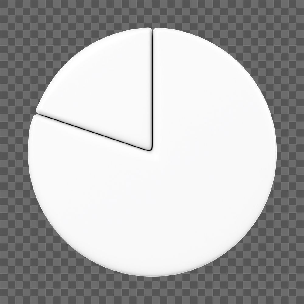 Minimal pie chart png sticker, business graph, transparent background