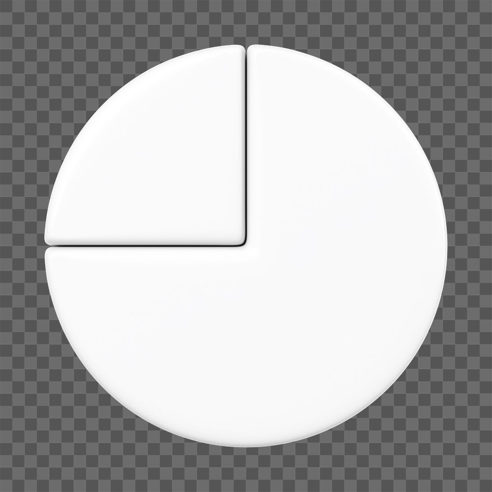 Minimal pie chart png sticker, business graph, transparent background