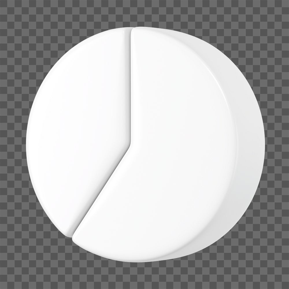 White pie chart png sticker, business graph, transparent background