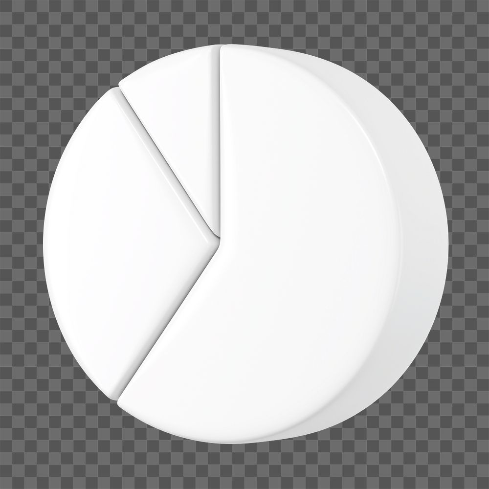 White pie chart png sticker, business graph, transparent background