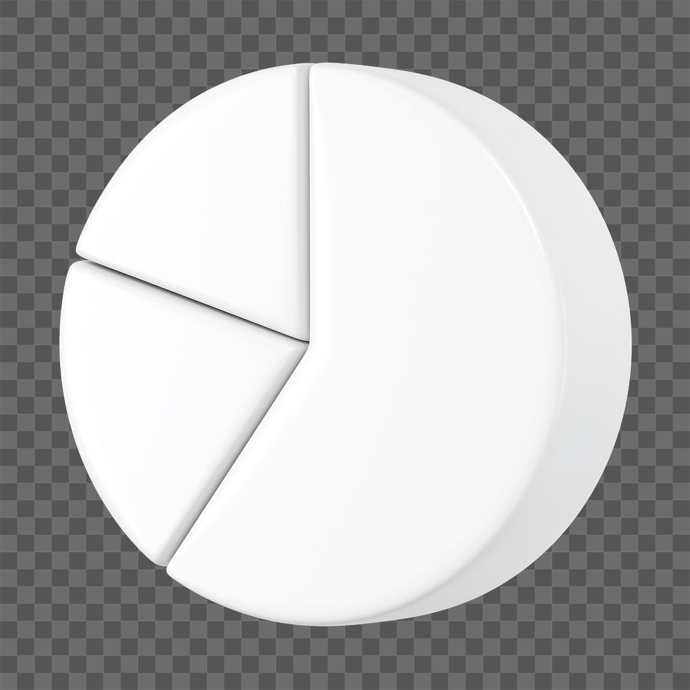 White pie chart png sticker, business graph, transparent background