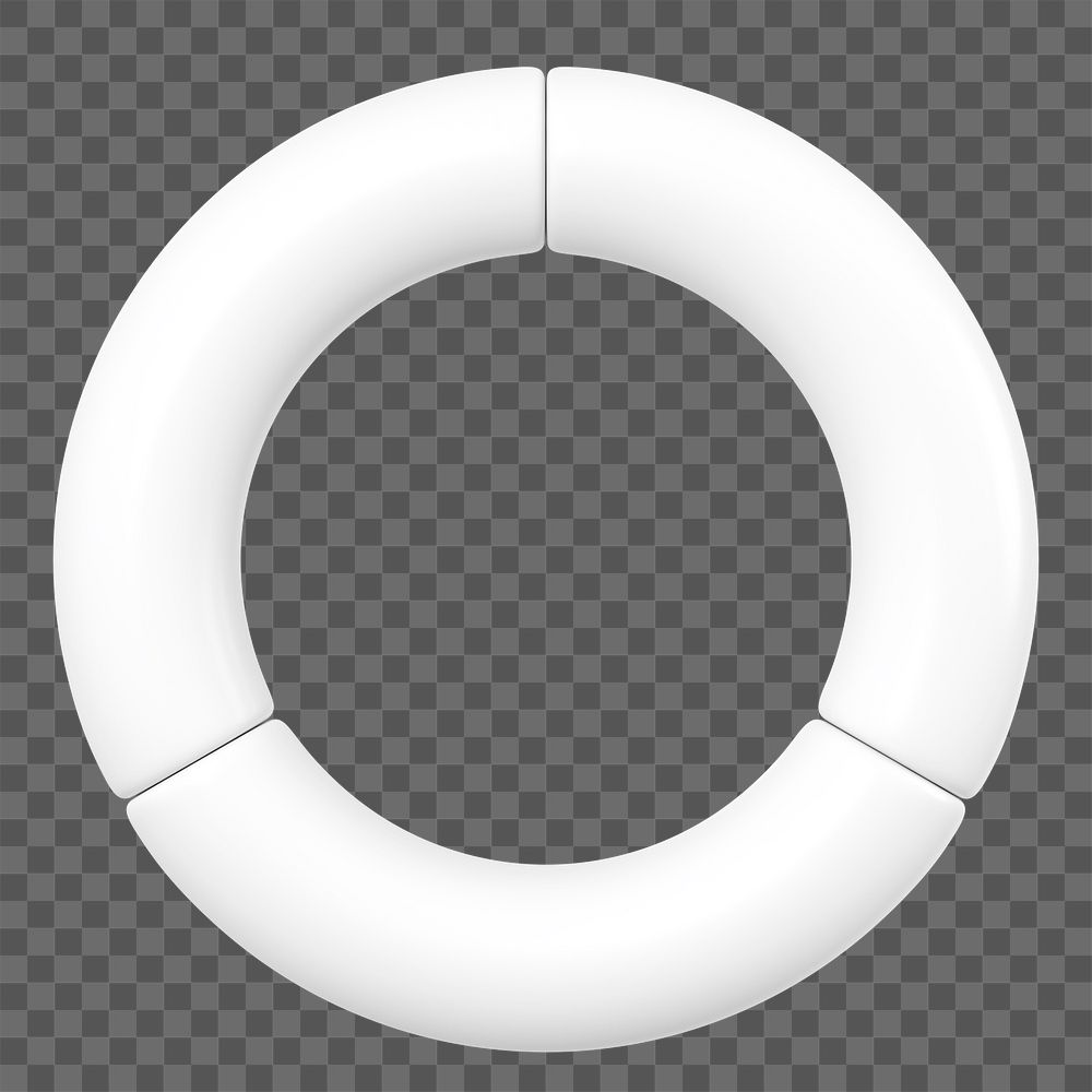 White circle graph png 3D shape sticker, transparent background