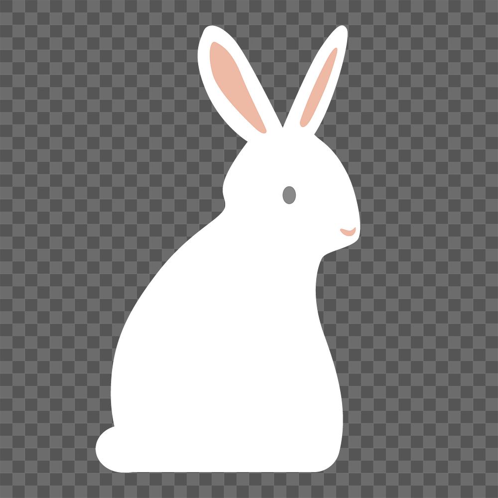 Cute white rabbit png sticker, Easter celebration graphic, transparent background