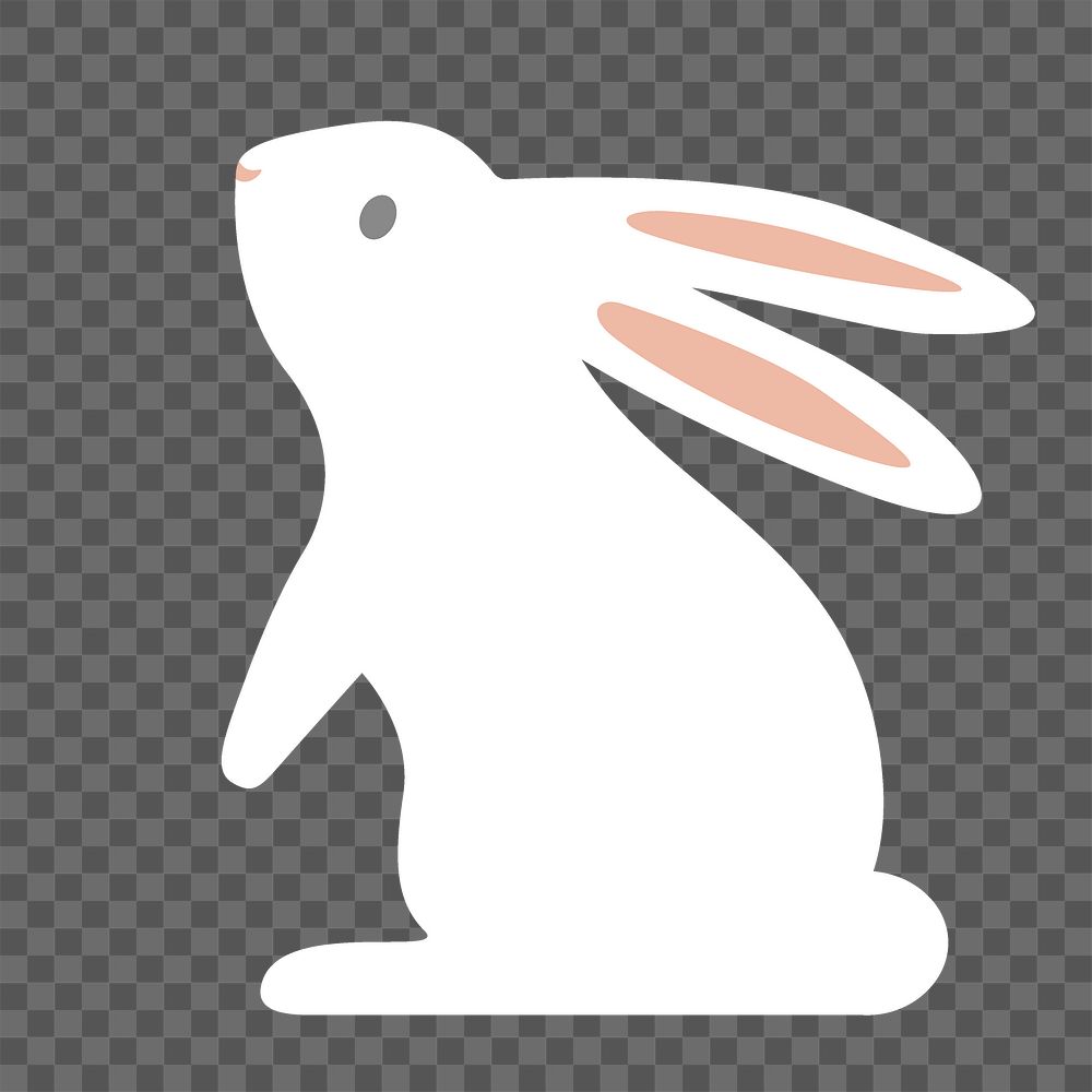 Cute white rabbit png sticker, Easter celebration graphic, transparent background