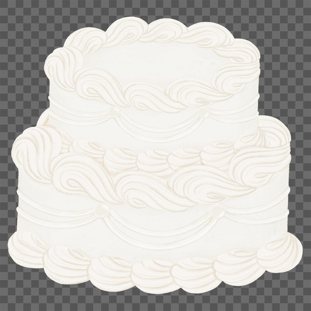 White wedding cake png sticker, celebration graphic, transparent background