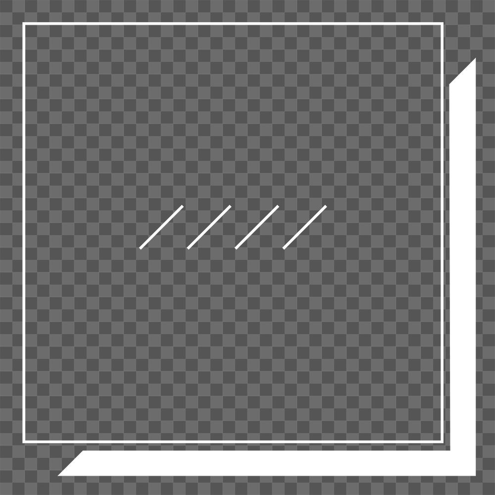 Square frame png logo element, transparent background